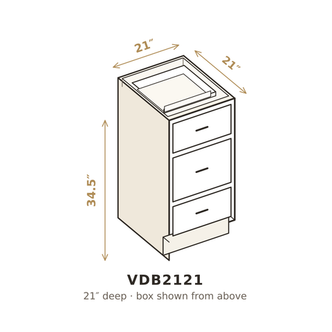 Heritage Antique White Vanity Drawer Base 21"