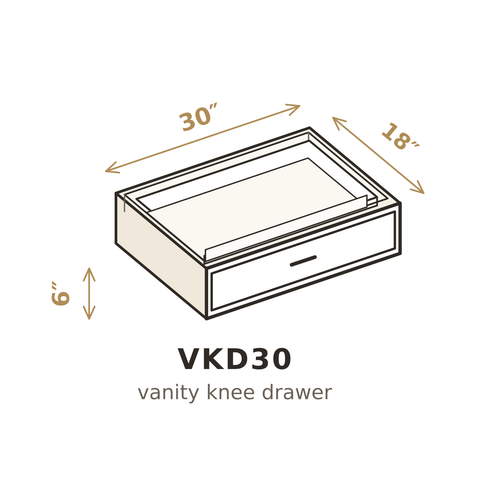 Misty Light Grey Vanity Knee Drawer 30"