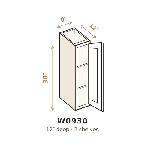 Roasted Espresso Shaker Wall Cabinet 9" W x 30" H