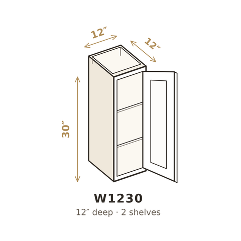 Roasted Espresso Shaker Wall Cabinet 12" W x 30" H