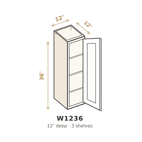Heritage Antique White Wall Cabinet 12" W x 36" H