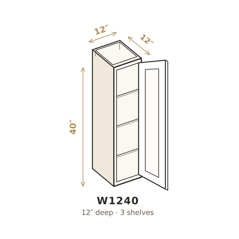 Heritage Antique White Wall Cabinet 12" W x 40" H