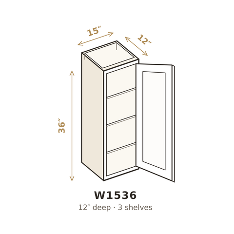Heritage Antique White Wall Cabinet 15" W x 36" H