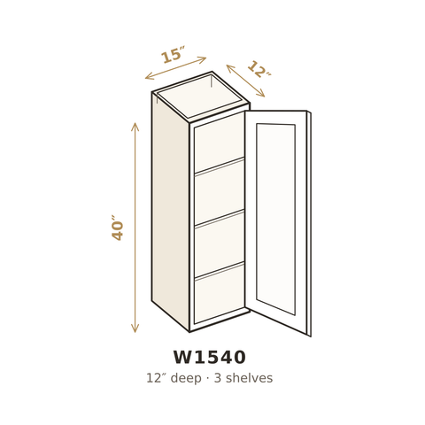 Heritage Antique White Wall Cabinet 15" W x 40" H