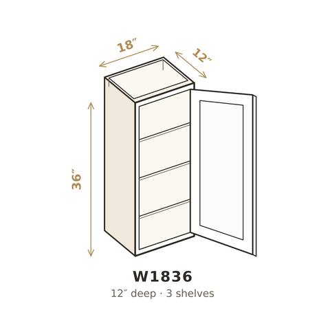 Heritage Antique White Wall Cabinet 18" W x 36" H