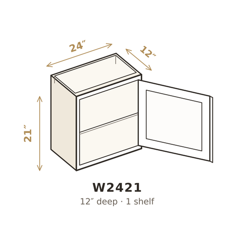 Misty Light Grey Wall Cabinet 24" W x 21" H