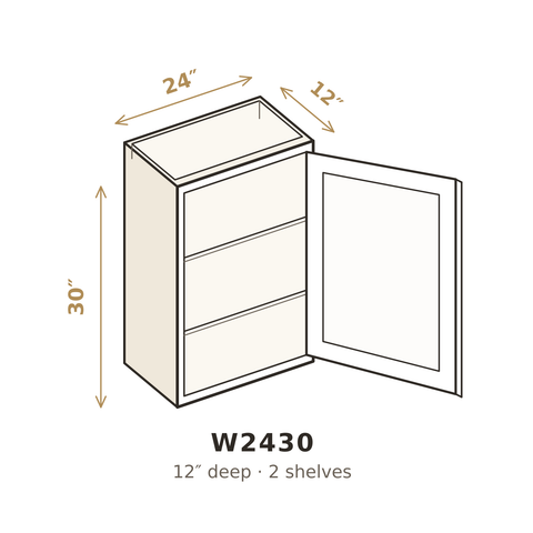 Roasted Espresso Shaker Wall Cabinet 24" W x 30" H