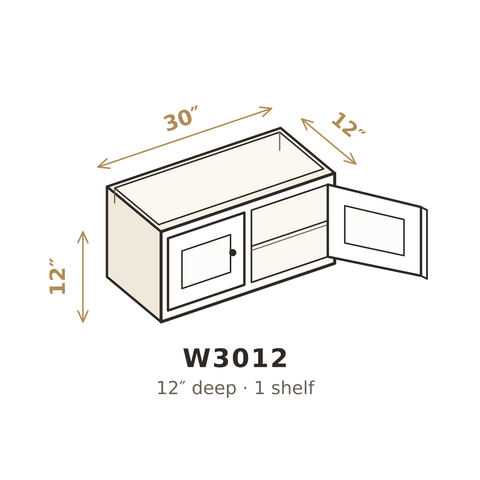 Roasted Espresso Shaker Wall Cabinet 30" W x 12" H