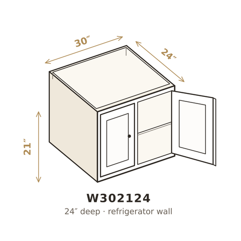 Misty Light Grey Wall Cabinet 30" W x 21" H x 24" D