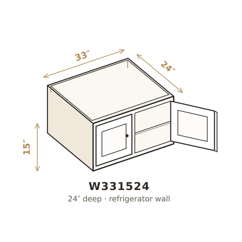 Polar Oxford White Wall Cabinet 33" W x 15" H x 24" D