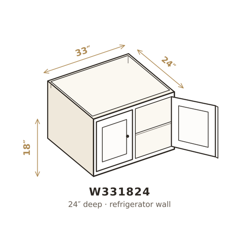 Polar Oxford White Wall Cabinet 33" W x 18" H x 24" D