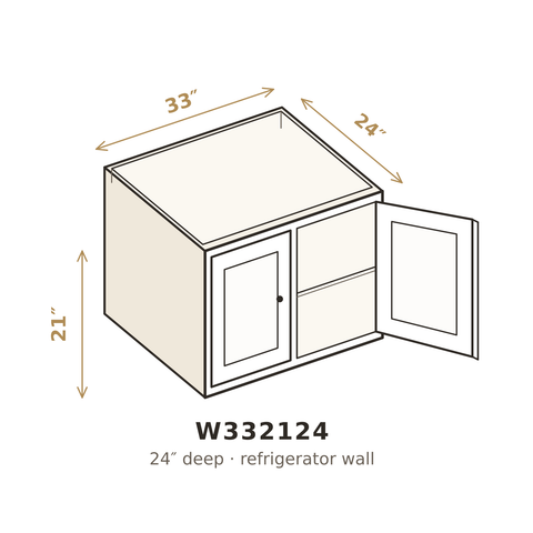 Polar Oxford White Wall Cabinet 33" W x 21" H x 24" D