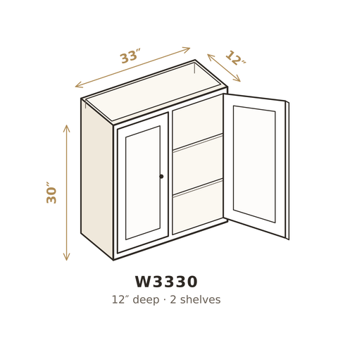 Roasted Espresso Shaker Wall Cabinet 33" W x 30" H