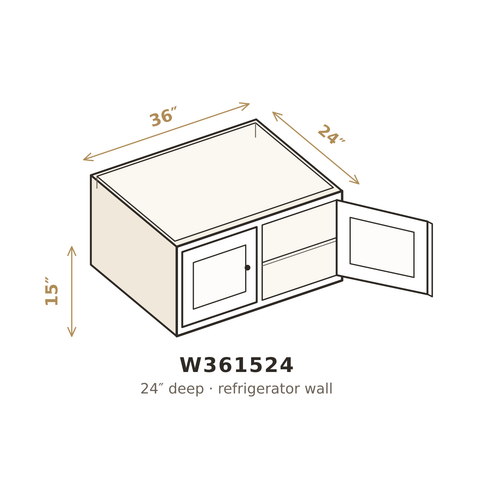 Roasted Espresso Shaker Wall Cabinet 36" W x 15" H x 24" D