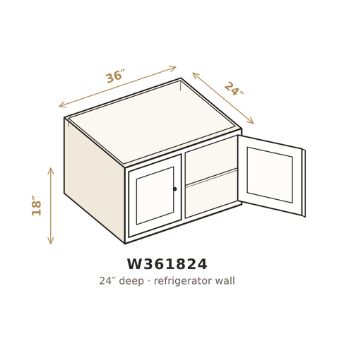 Roasted Espresso Shaker Wall Cabinet 36" W x 18" H x 24" D