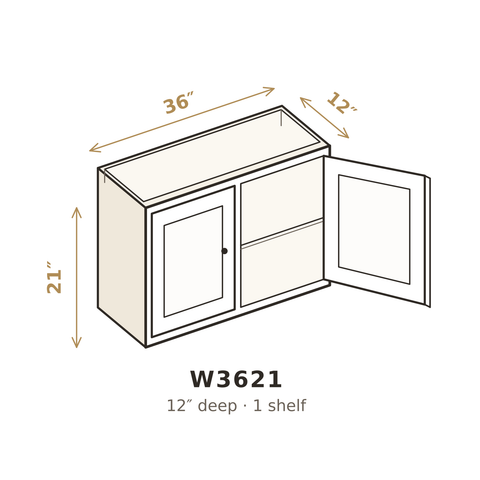 Roasted Espresso Shaker Wall Cabinet 36" W x 21" H