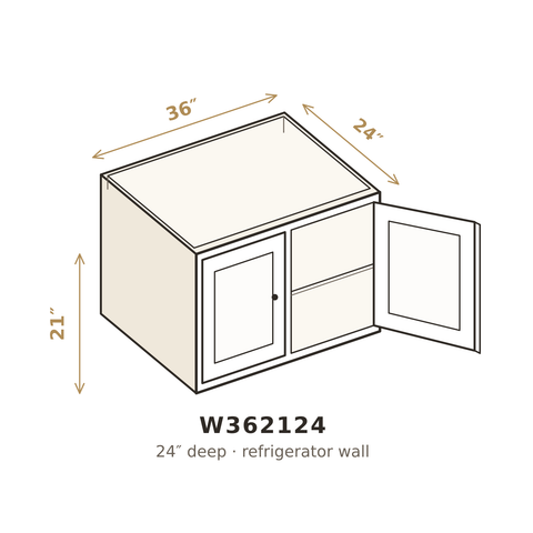 Roasted Espresso Shaker Wall Cabinet 36" W x 21" H x 24" D