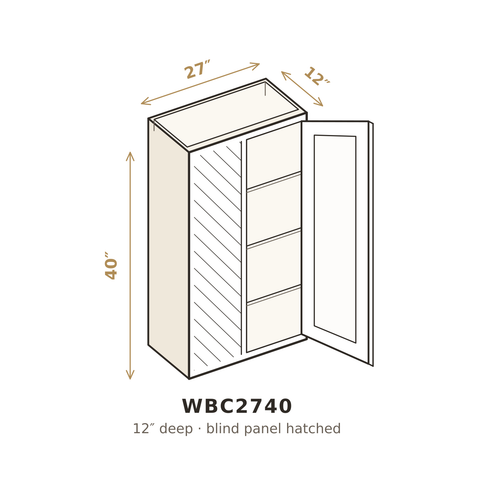 Roasted Espresso Shaker Blind Corner Wall Cabinet 27" x 40" H