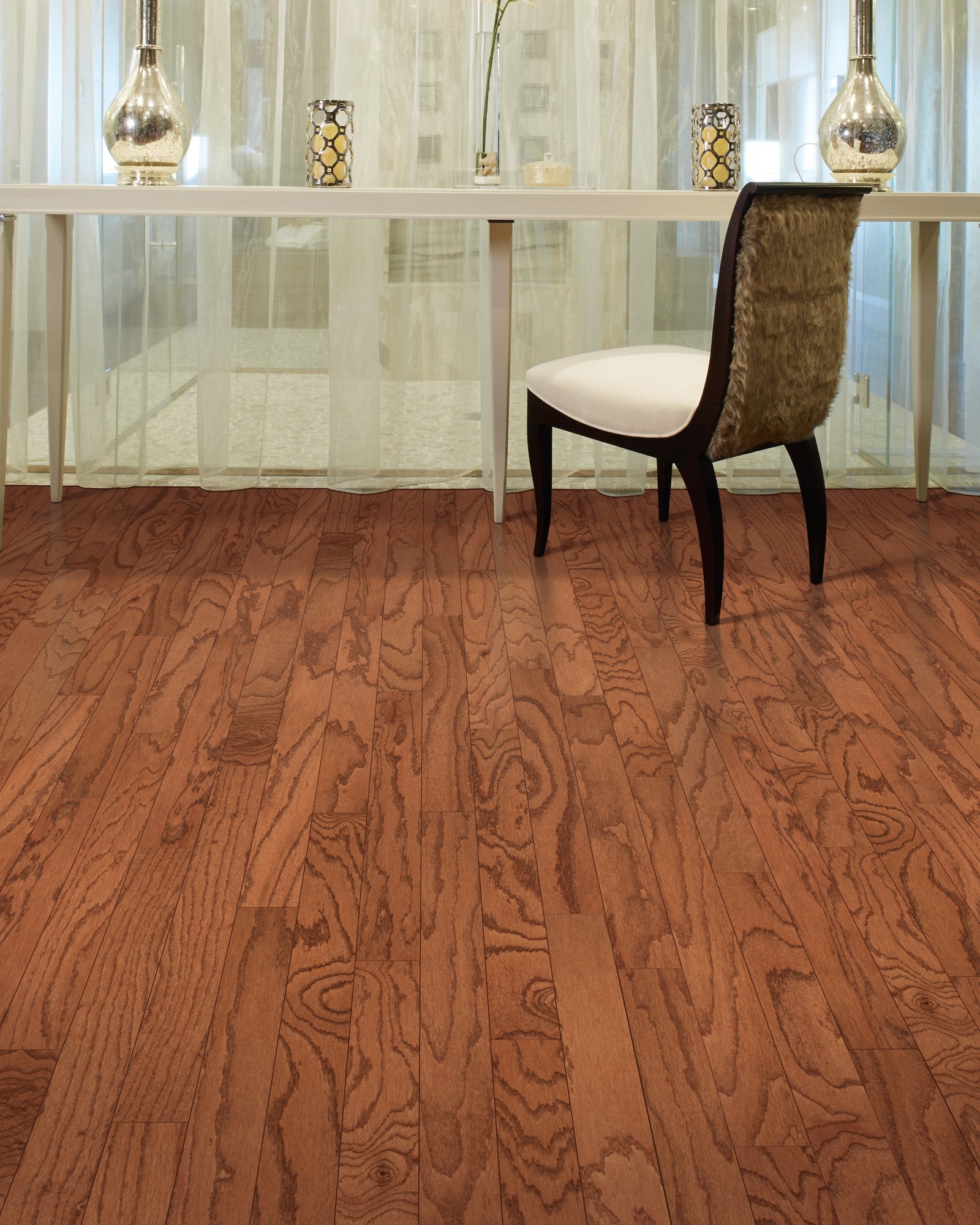Mohawk Woodmore 3" in Oak Autumn, Engineered Wood room scene
