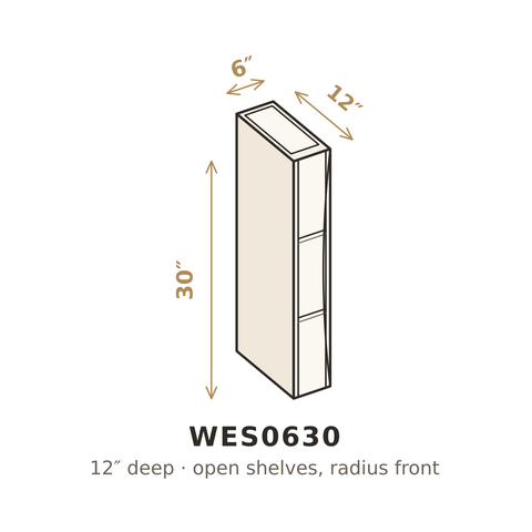 Roasted Espresso Shaker Wall End Angle Shelf 6" x 30" H