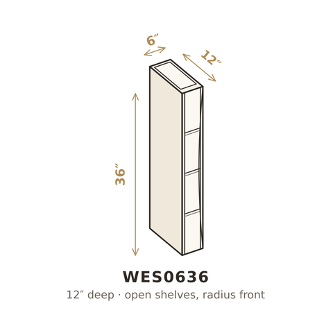 Roasted Espresso Shaker Wall End Angle Shelf 6" x 36" H