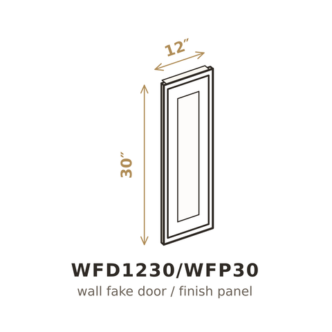 Deep Ocean Blue Wall Fake Door 12" x 30" / Finish Panel 30"
