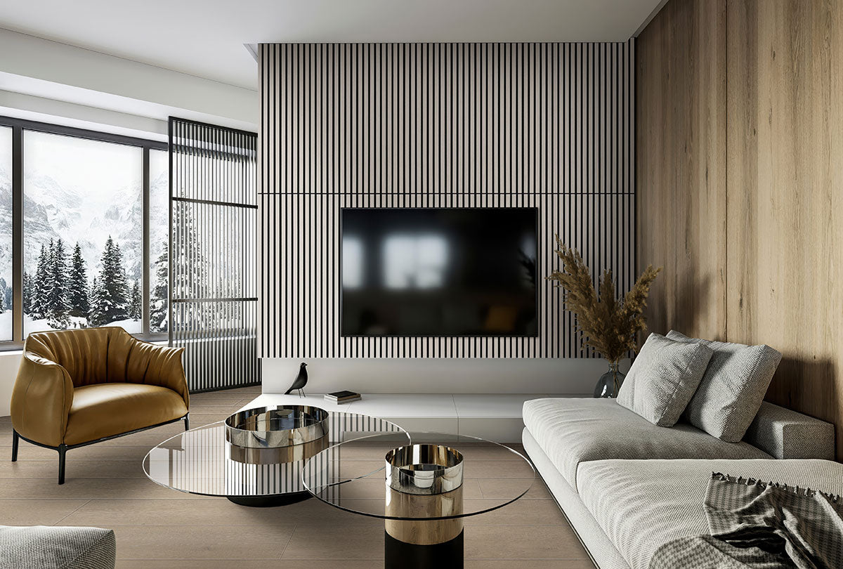 MSI Fog 24x48 Acoustic Wood Slat Panel — room scene