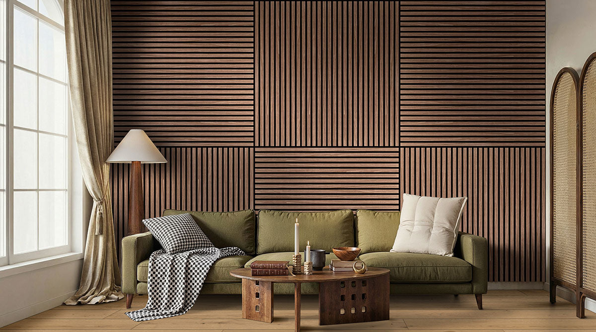 MSI Sable 24x48 Acoustic Wood Slat Panel — room scene