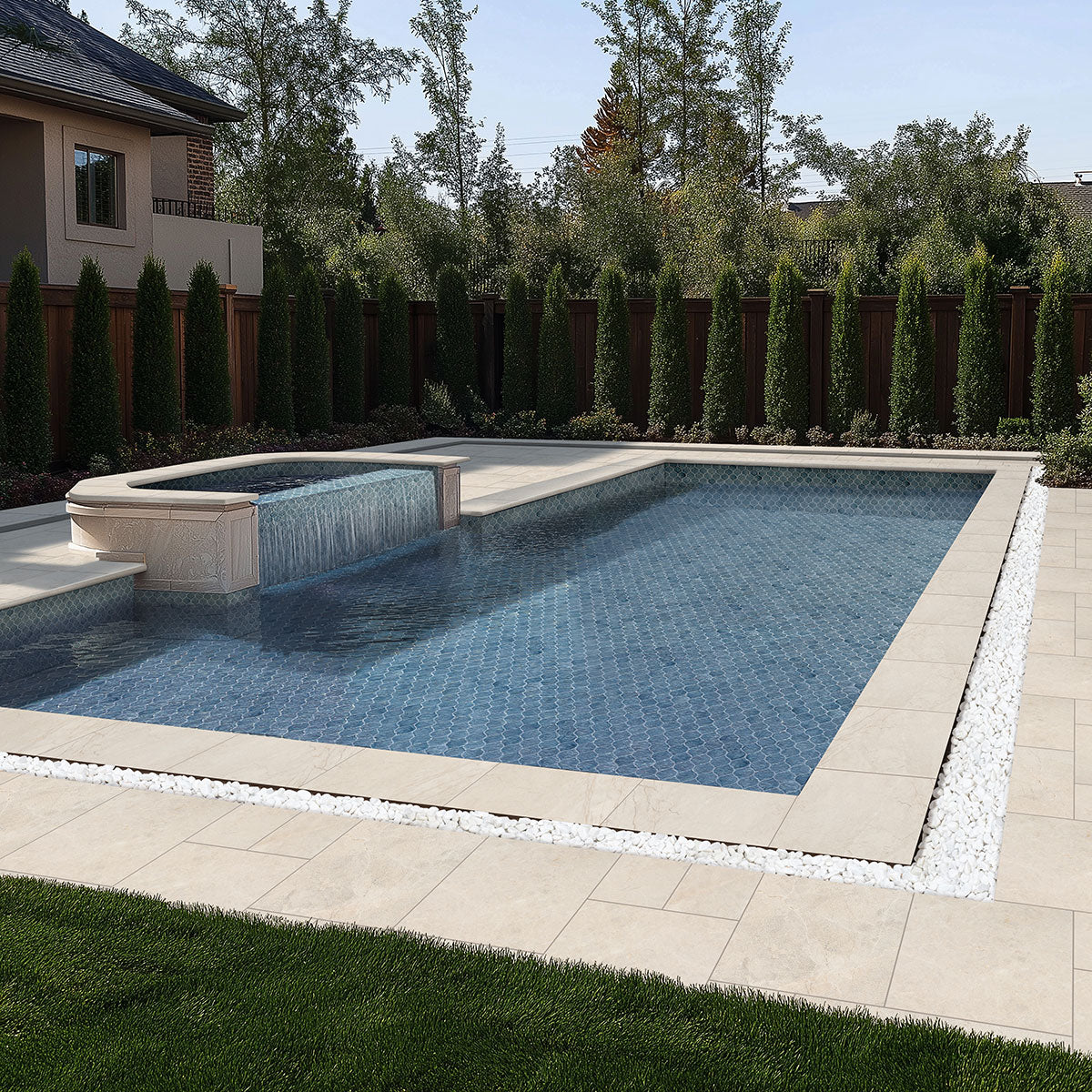 MSI Aegean Pearl Marble Paver — surface detail in pearl tonality