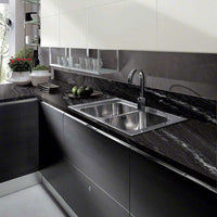 MSI Agatha Black Granite — surface detail in black tonality factory-finished eased edge ready for install