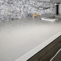 MSI Alaska Gray Pebble Polished Tile — surface detail in gray tonality