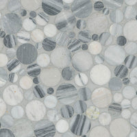 MSI Alaska Gray Pebble Polished Tile — Pebble Mosaic Tile in gray tonality