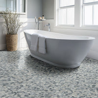 MSI Alaska Gray Pebble Polished Tile — surface detail in gray tonality
