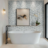 MSI Alaska Gray Pebble Polished Tile — surface detail in gray tonality