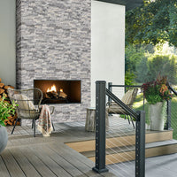 MSI Alaska Gray Rockmount — surface detail in gray tonality panelized natural stone wall cladding