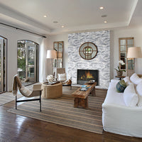 MSI Alaska Gray Rockmount — surface detail in gray tonality panelized natural stone wall cladding