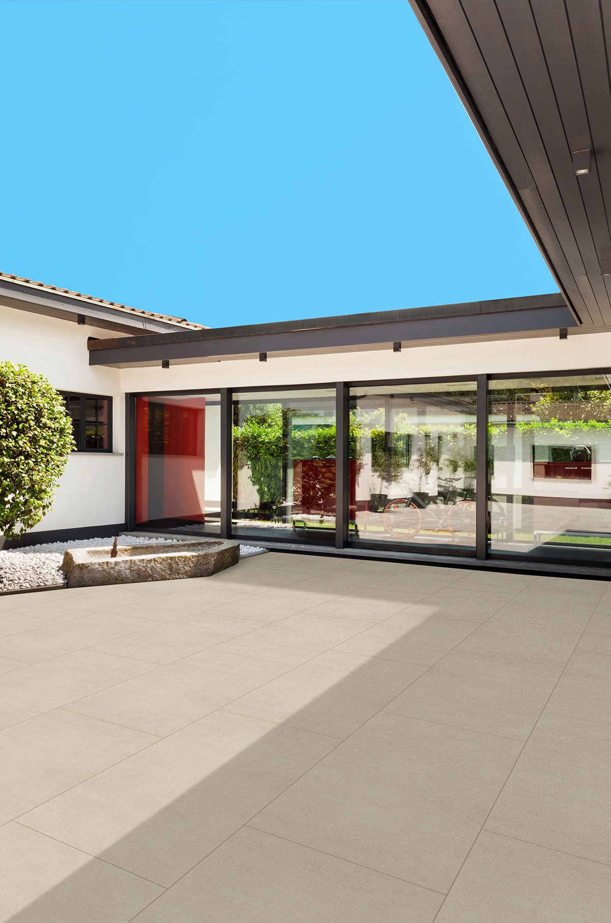 MSI Zement Blanco Porcelain Paver — surface detail in natural tonality