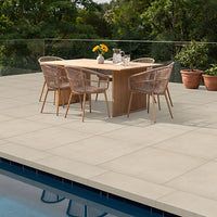 MSI Zement Blanco Porcelain Paver — surface detail in natural tonality
