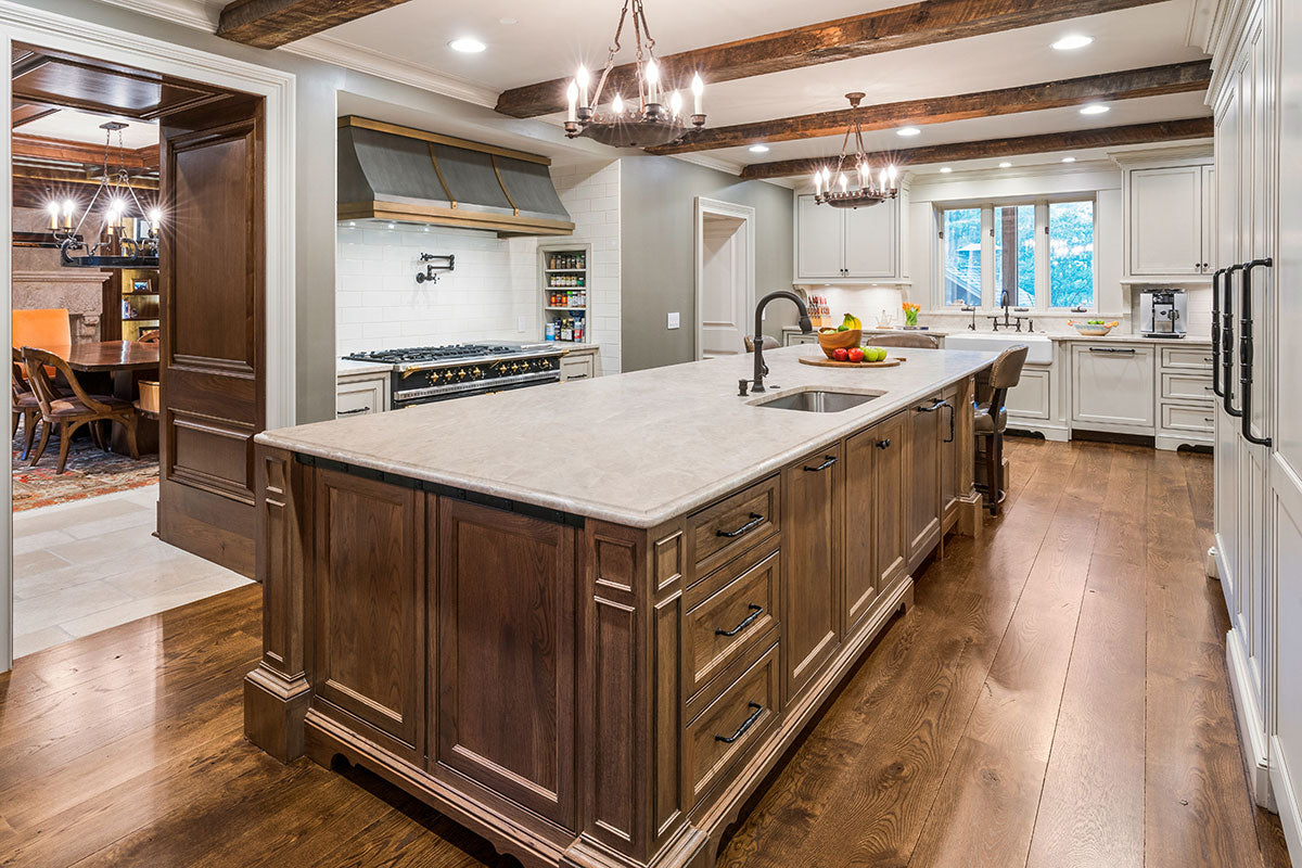 MSI Allure — surface detail in natural tonality metamorphic crystalline slab for kitchen install