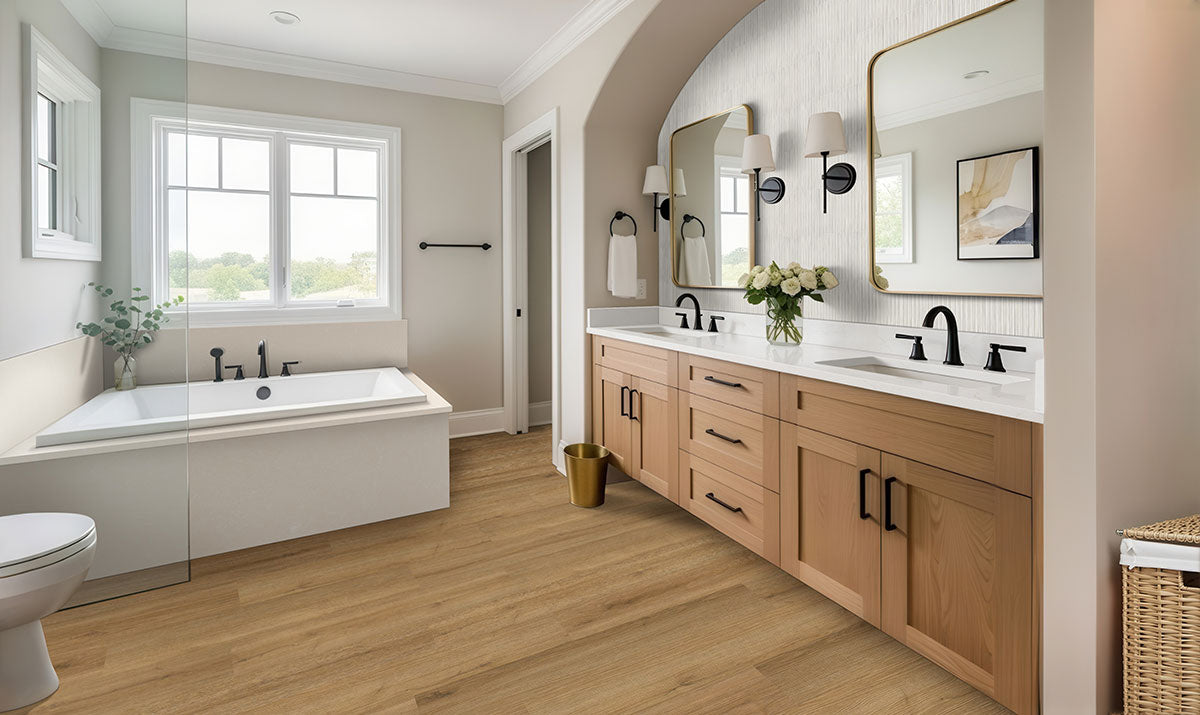 MSI Prescott Amber Forrester Luxury Vinyl Plank Flooring — surface detail in amber tonality