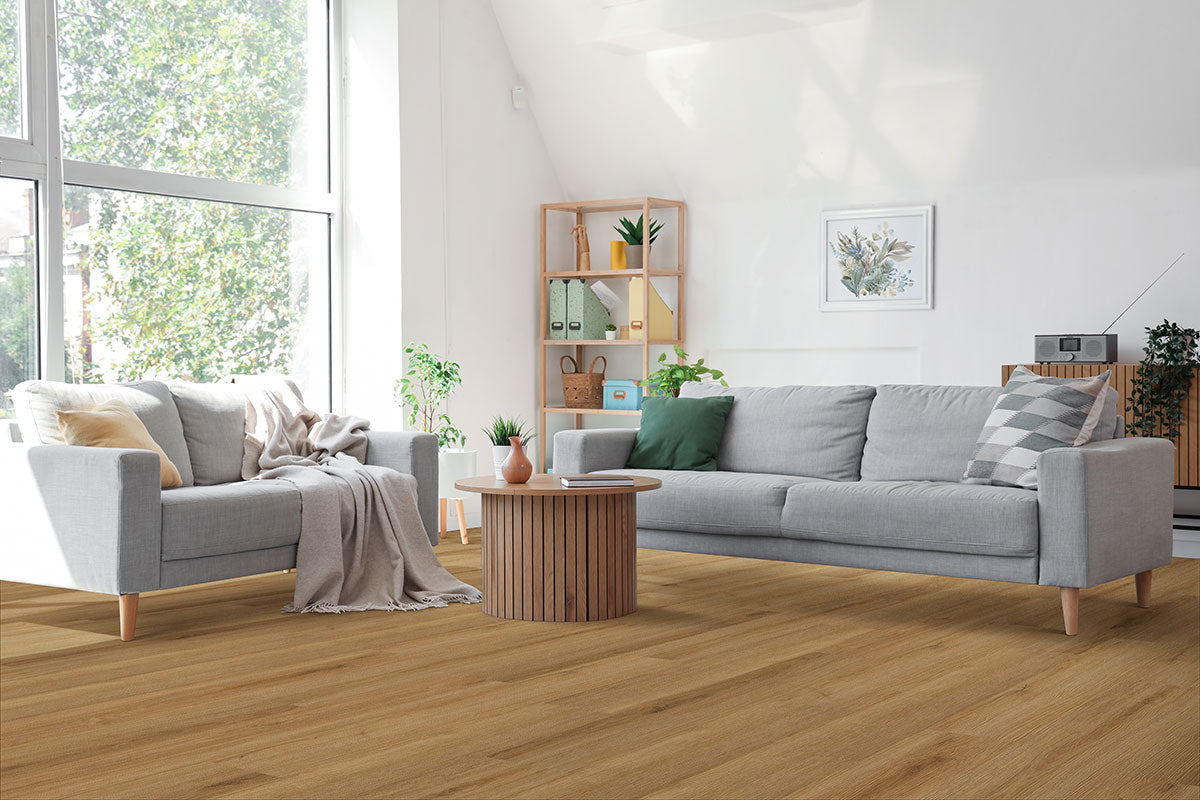 MSI Cyrus Amber Forrester Luxury Vinyl Plank Flooring — surface detail in amber tonality