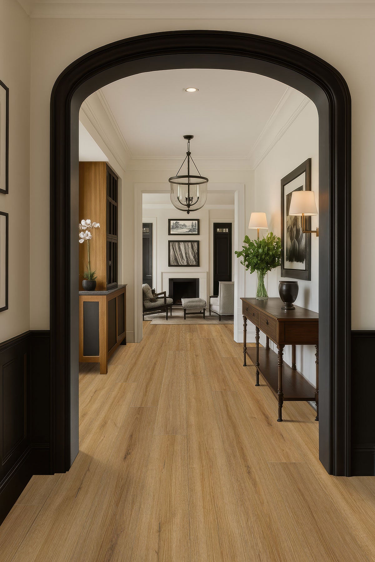 MSI XL Prescott Amber Forrester Luxury Vinyl Plank Flooring — surface detail in amber tonality