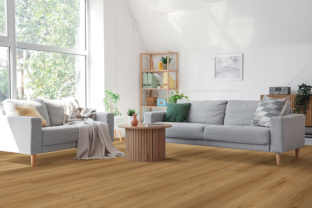 MSI XL Cyrus Amber Forrester Luxury Vinyl Plank Flooring — surface detail in amber tonality
