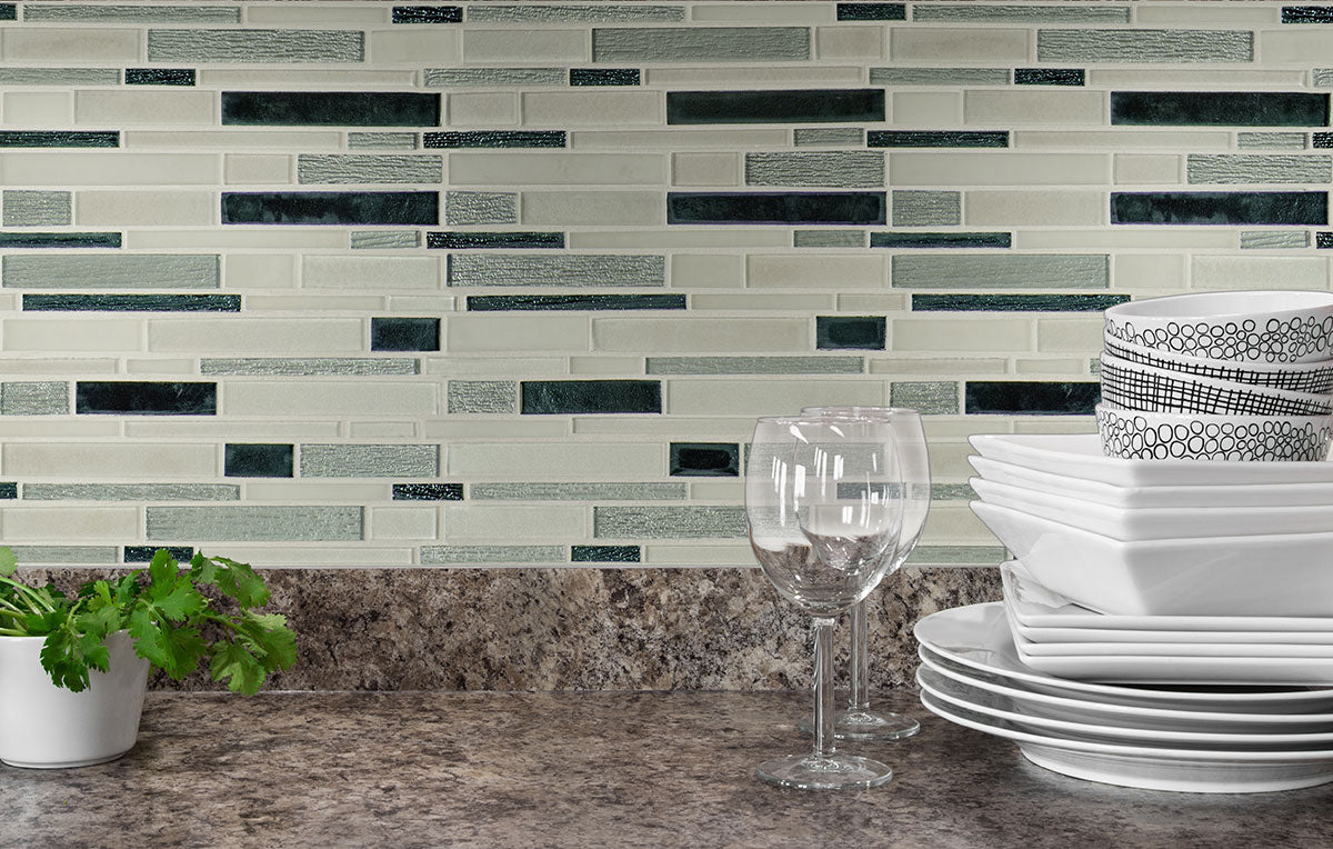 MSI Anacapri Blend Glass Tile — surface detail in natural tonality