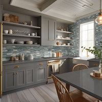 MSI Angora Polished Basketweave Tile — surface detail in natural tonality