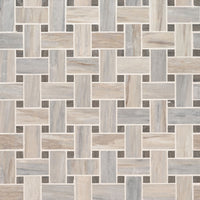 MSI Angora Polished Basketweave Tile — Natural Stone Mosaic natural stone mosaic mesh-mounted for shower