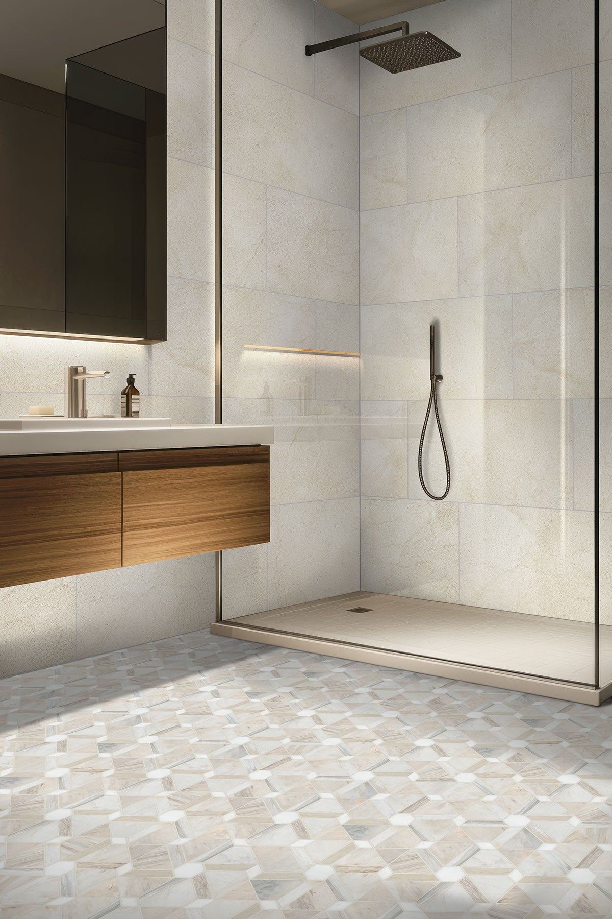 MSI Angora Floralis Polished Tile — surface detail in natural tonality