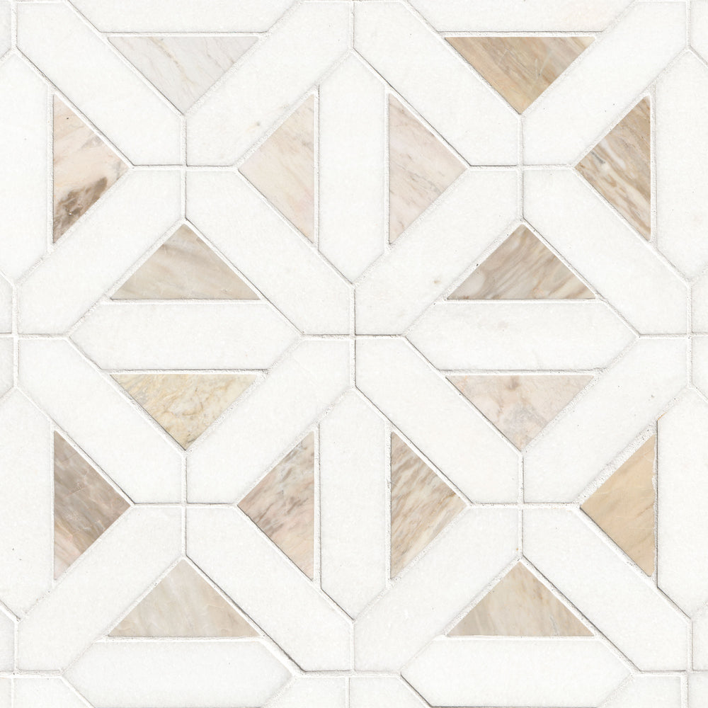 MSI Angora Geometric Pattern Tile — Natural Stone Mosaic polished