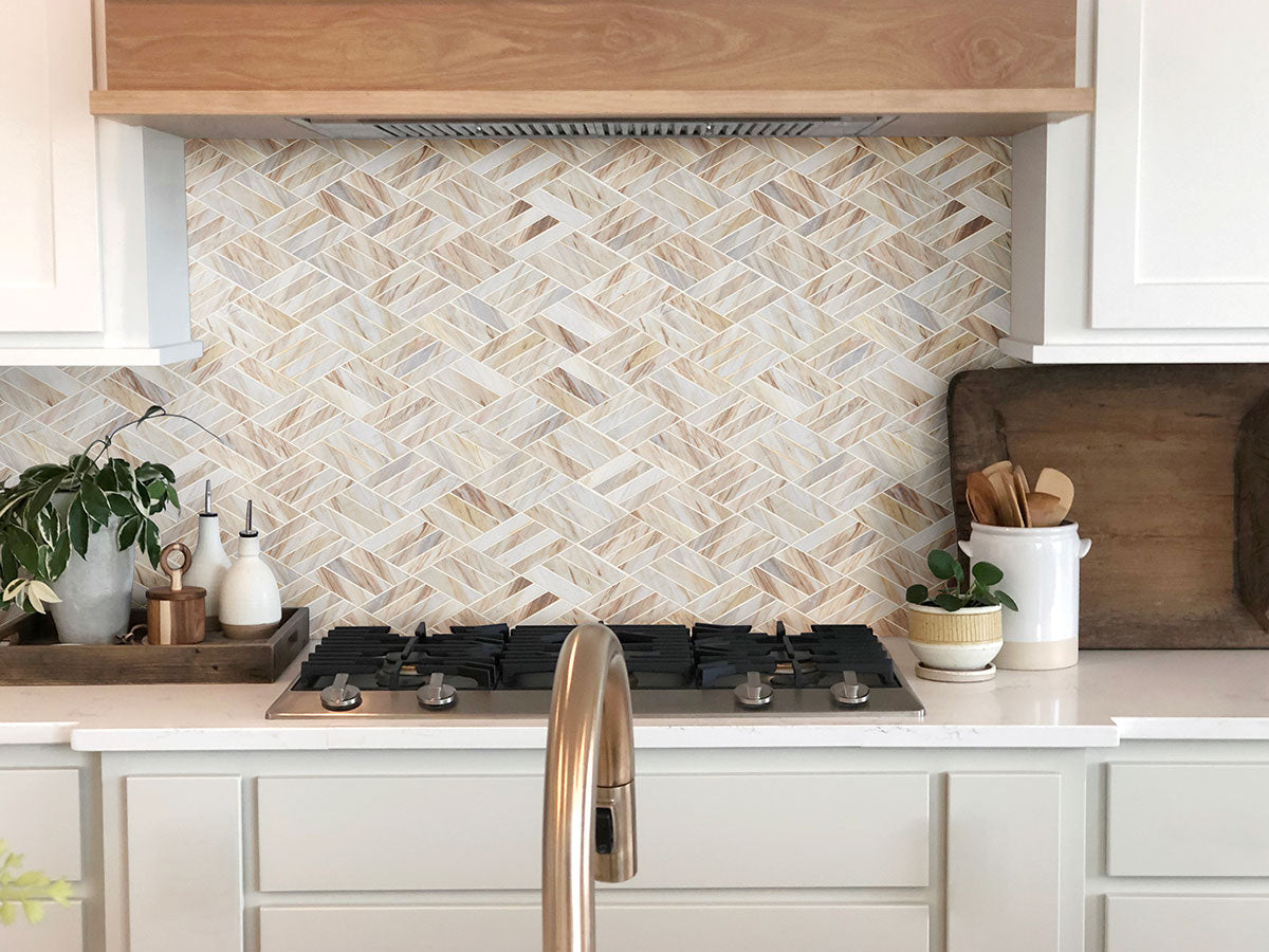MSI Angora Rhombus Polished Tile — surface detail in natural tonality