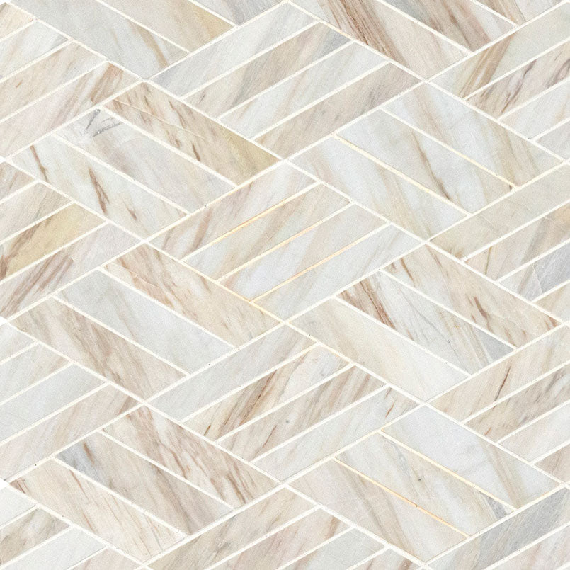 MSI Angora Rhombus Polished Tile — Natural Stone Mosaic natural stone mosaic mesh-mounted for shower